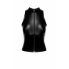 F324 Glam Top wetlook avec corset en vinyle Noir HandMade