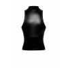 F324 Glam Top wetlook avec corset en vinyle Noir HandMade