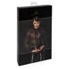 F377 Noirelle Chemise en dentelle boutonnée Noir HandMade